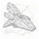 millennium falcon X wing fighter tattoo design idea