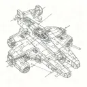 millennium falcon X wing fighter tattoo design idea