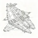 millennium falcon X wing fighter tattoo design idea