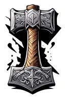 mjolnir hammer tattoo design idea