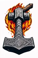 mjolnir hammer tattoo design idea