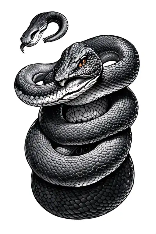 black mamba snake wrapped tattoo design idea