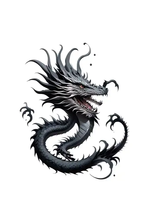 Fine Line Dragon tattoo design idea