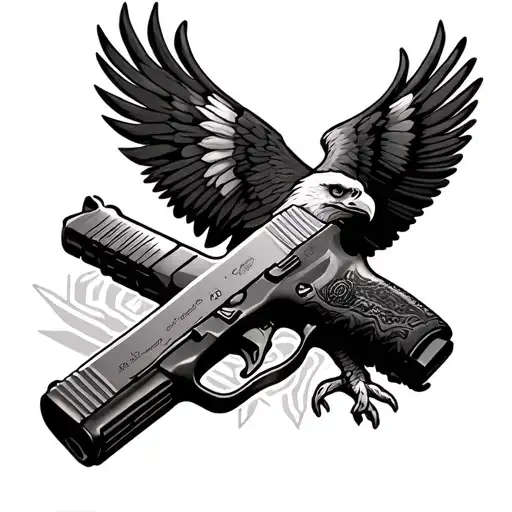 Eagle and glock 17 tattoo design idea