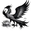 Phoenix Rising From Lotus tattoo design idea