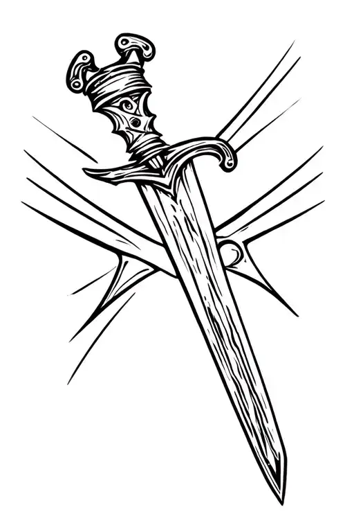 biblical sword tattoo design idea