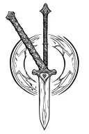 biblical sword tattoo design idea