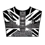 London background chest piece surrounded tattoo design idea