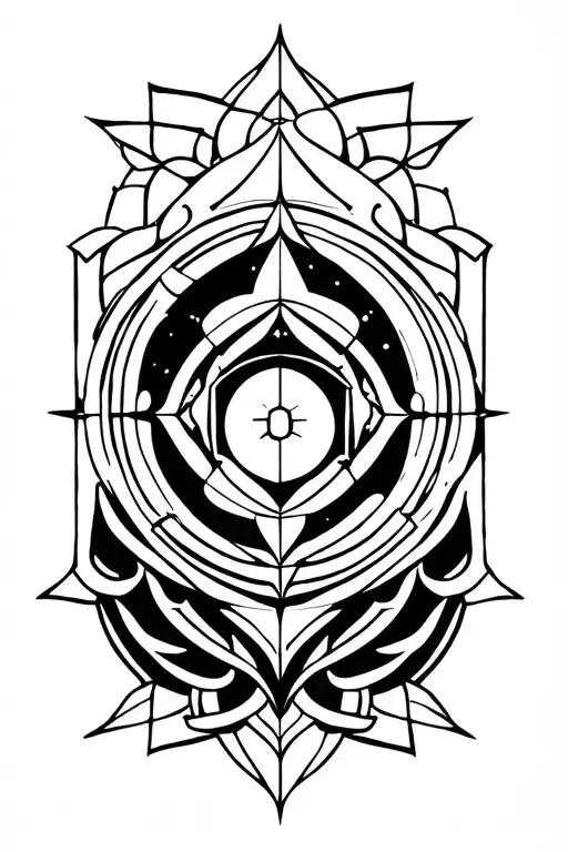 I need a tattoo in shape of sacred geometry . It should symbolize” as above as below, as within as without’. Try to make tattoo design idea