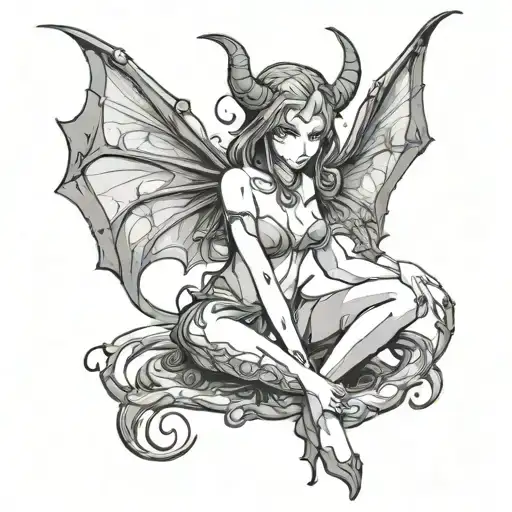 Anime Succubus tattoo design idea