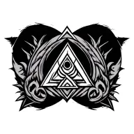 Valknut in enso tattoo design idea