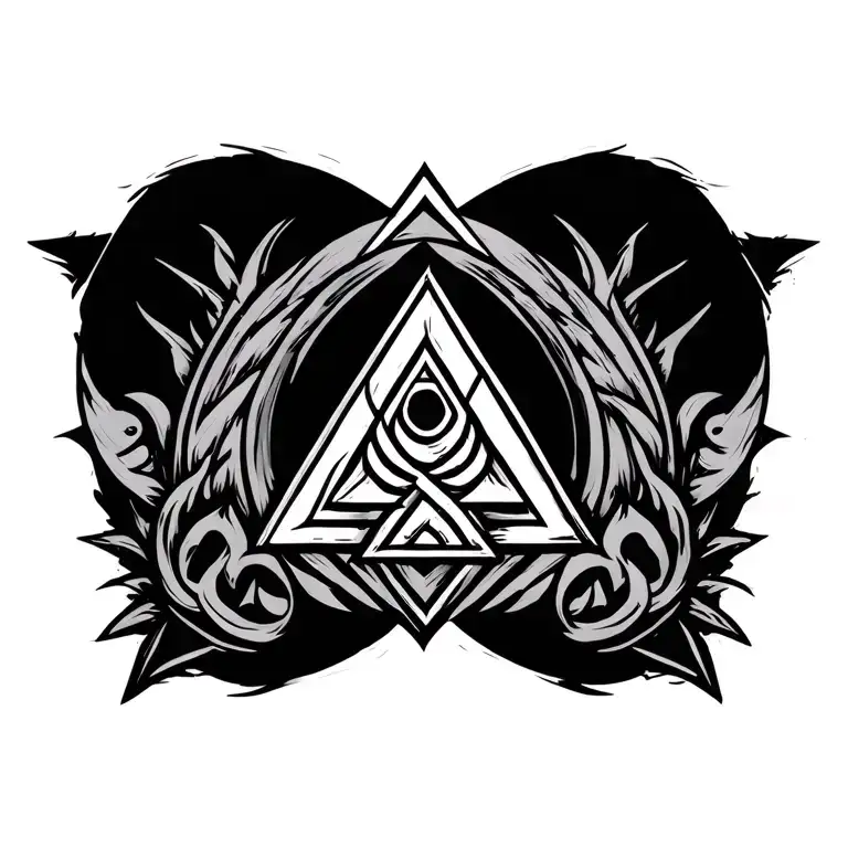 Valknut in enso tattoo design idea