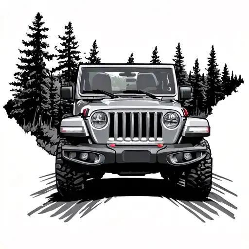 jeep cruising, West Virginia state outline tattoo design idea