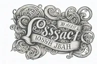 Josiah in cursive writing tattoo design idea
