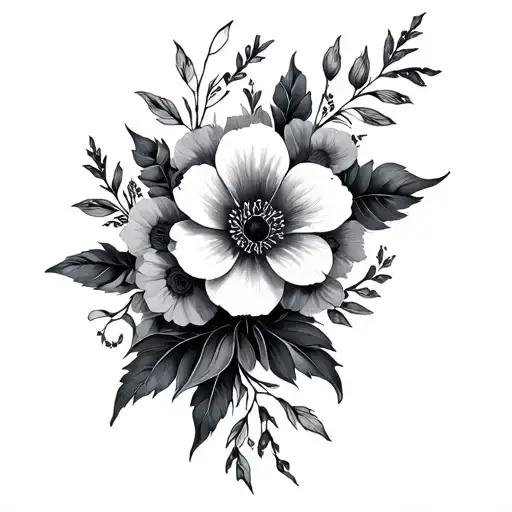 roman numeral 5-16-38 in roman numerals into a croos with flowers tattoo design idea
