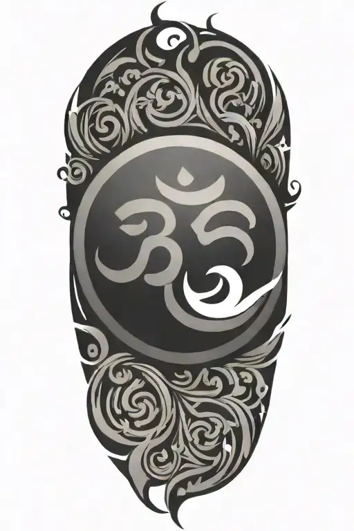 Incorporate an aum symbol tattoo design idea