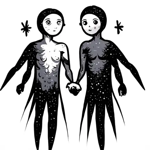 match stick figures holding hands tattoo design idea