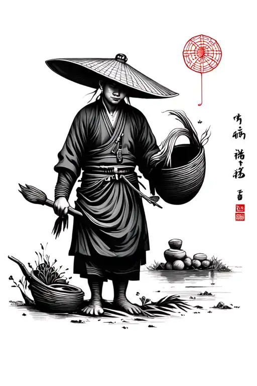 Chinese farmer parable tattoo design idea