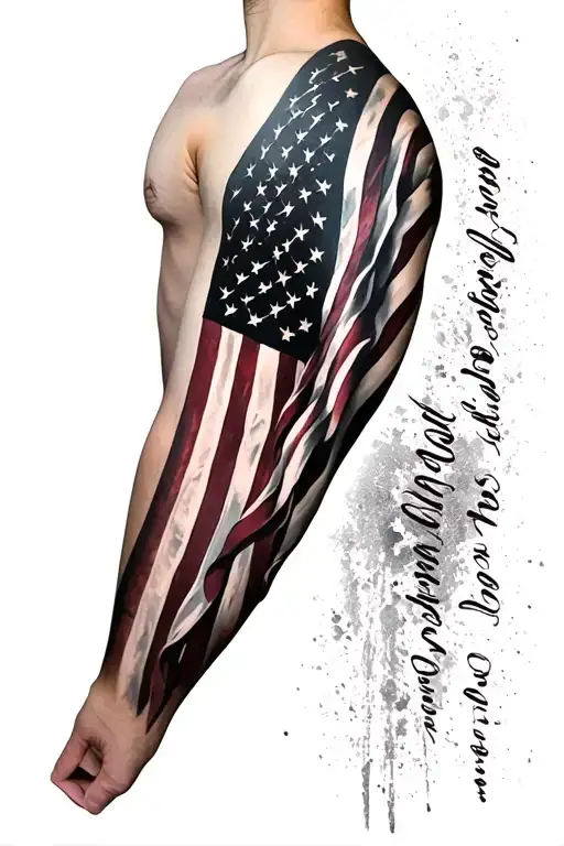 american flag sleeve tattoo tattoo design idea