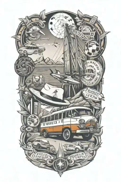 travel themed tattoo tattoo design idea