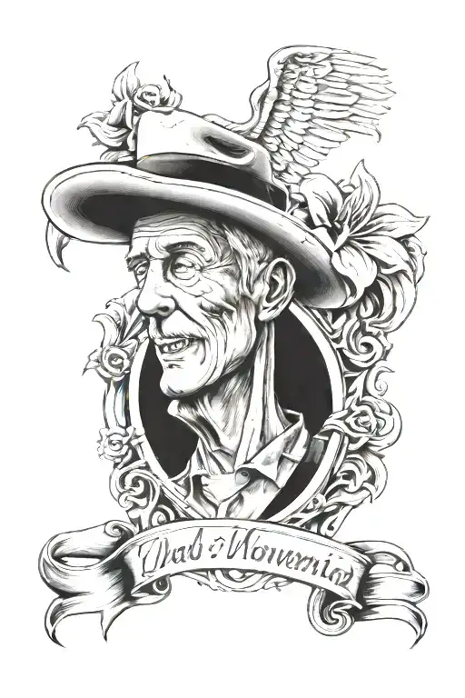 Dad memorial piece tattoo design idea