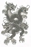 Asian dragon tiger surrounded tattoo design idea