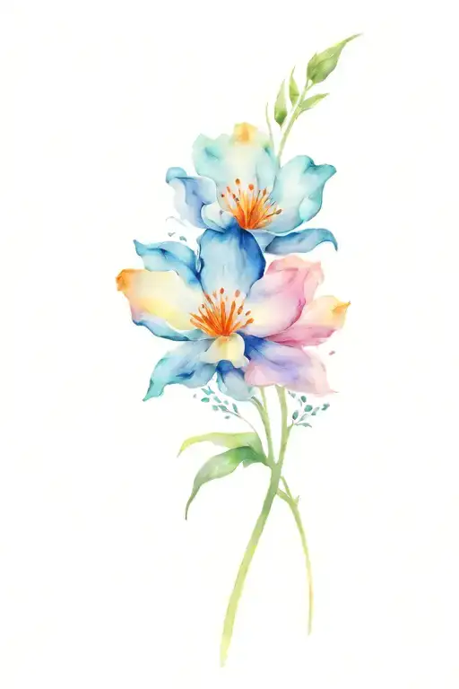 loss grief flower tattoo design idea