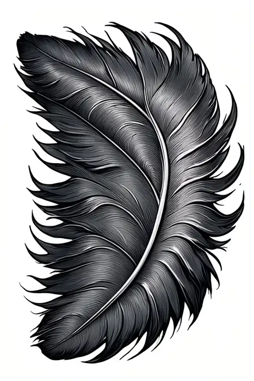 feather half tooled leather  tattoo design idea