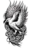 Celtic phoenix rising tattoo design idea