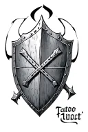 crusader shield on forearm tattoo design idea