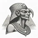 Thoth Egyptian God with pyramids tattoo design idea