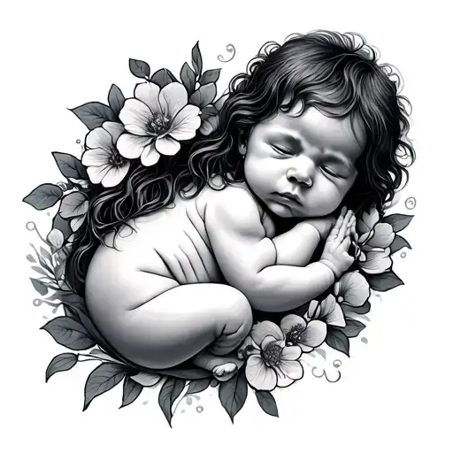 Child Birth Date tattoo design idea