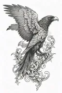 Imagine a flowing black and grey tattoo sleeve where a powerful raven is perched near the shoulder, its wings outstretch tattoo design idea