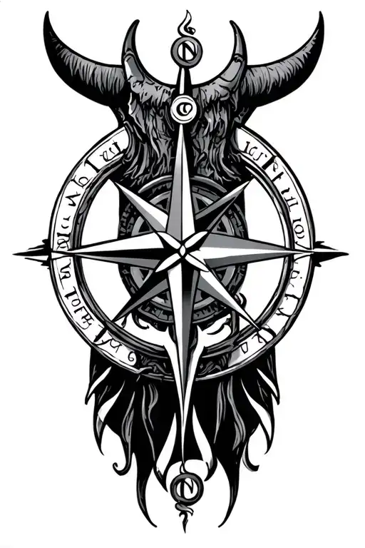 viking compass tattoo design idea