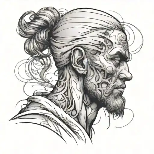 sketch tatoo overthinker man tattoo design idea