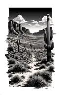 arizona desert landscape tattoo design idea