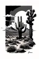 arizona desert landscape tattoo design idea