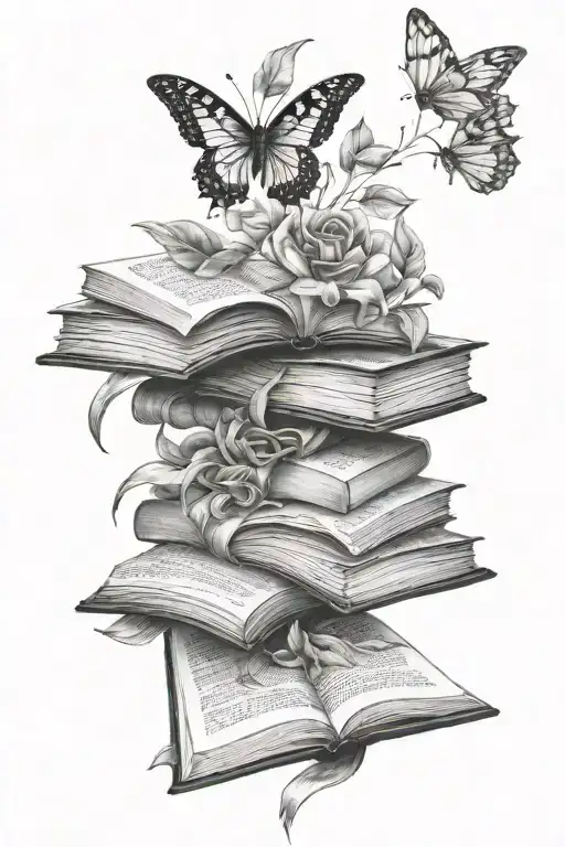 book pages tattoo design idea
