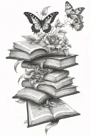 book pages tattoo design idea