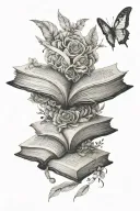 book pages tattoo design idea