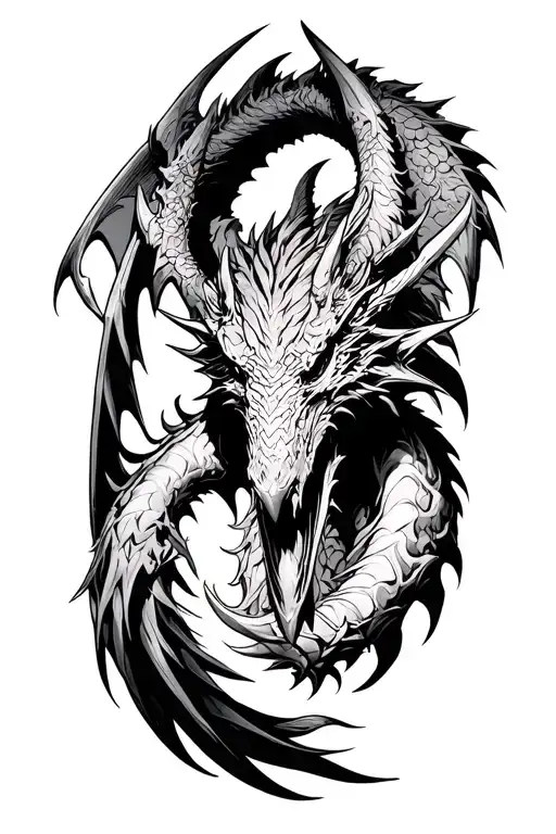 bahamut final fantasy tattoo design idea