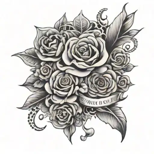 molly & Duke word tattoo design idea