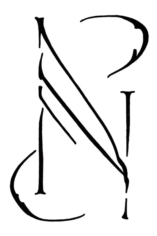 So another one fine line put with S big inside put the N, J, P do minimal  tattoo design idea
