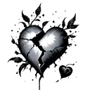 broken heart tattoo design idea