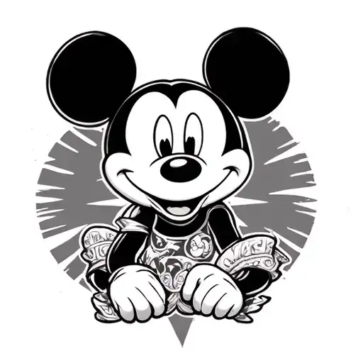 evil Mickey Mouse tattoo design idea