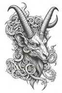 baphomet head tattoo design idea