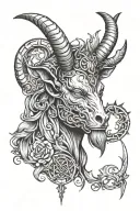 baphomet head tattoo design idea