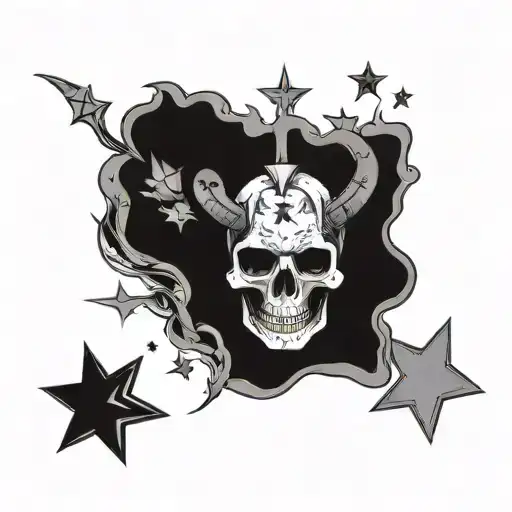 agape and stars tattoo design idea