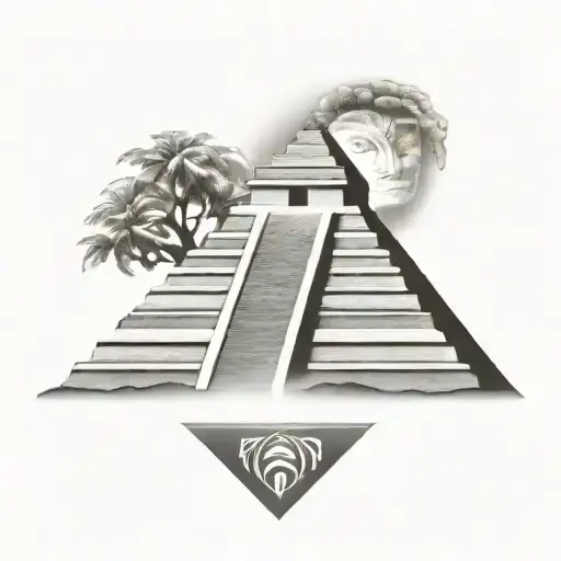 Mayan pyramid tattoo design idea