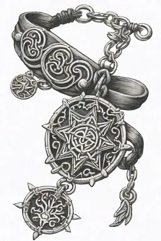 capricon and solomon seal amulet bracelet for men tattoo design idea